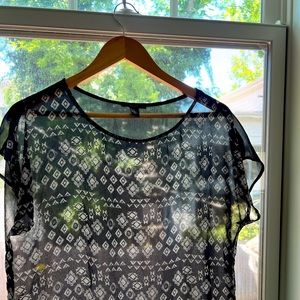 Sheer patterned top